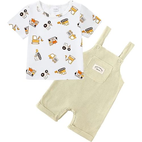 ZOEREA Clothes Summer Outfit Stripe T-Shirt and Romper Set