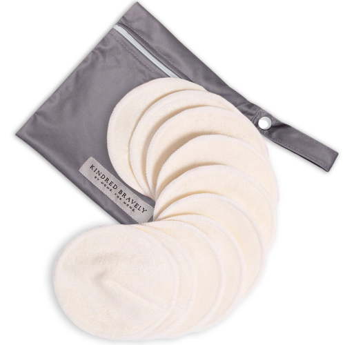 Kindred Bravely Organic Reusable Nursing Pads 10 Pack | Washable Breast Pads for Breastfeeding with Carry Bag