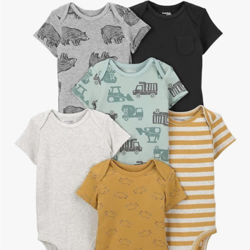 Simple Joys by Carter's Baby Boys' 6-Pack Short-Sleeve Bodysuit