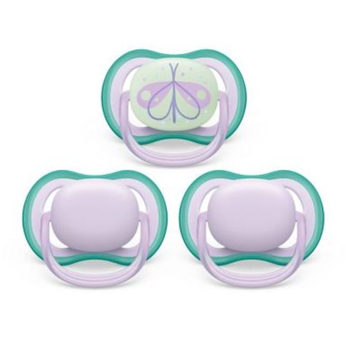 Philips Avent Ultra Air Day Time Pacifier 0-6m - Fresh Lilac/Butterfly - 3pk