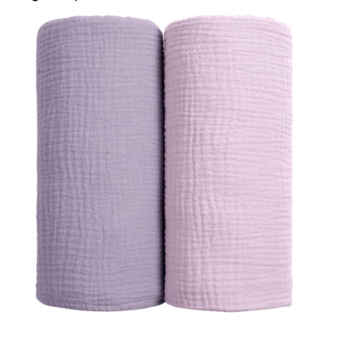 lulumoon Muslin Swaddle Blanket Baby - Cotton Swaddling Blanket Soft Baby Receiving Blankets Neutral 2Pack(Purple)