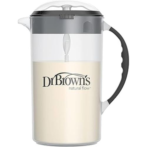 Dr. Brown's Baby Formula Mixing Pitcher with Adjustable Stopper, Locking Lid & No Drip Spout, Black, BPA Free, 36oz, 1 Pack