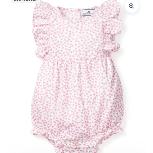 Baby's Twill Ruffled Romper in Sweethearts