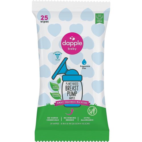 Little Remedies Gripe Water & Breast Pump Wipes by Dapple Baby, 25 Count Plant Based Hypoallergenic - 4 Fl Oz (Pack of 1) - Gripe water + Breast Pump Wipes, 25 Count