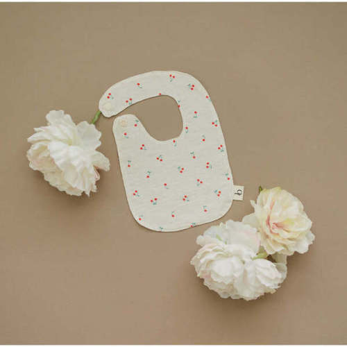 Signature Cotton Print Bib, Cherry - Bloomere | Maisonette