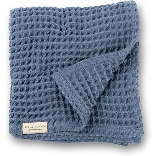 Bella Tunno Waffle Baby Blanket, 100% Cotton, Soft, Breathable & Lightweight, 40" x 40" Swaddle Blanket for Newborns, Infants, Boys & Girls, Cozy Throw for Crib, Stroller, Travel & Nursery (Rain)