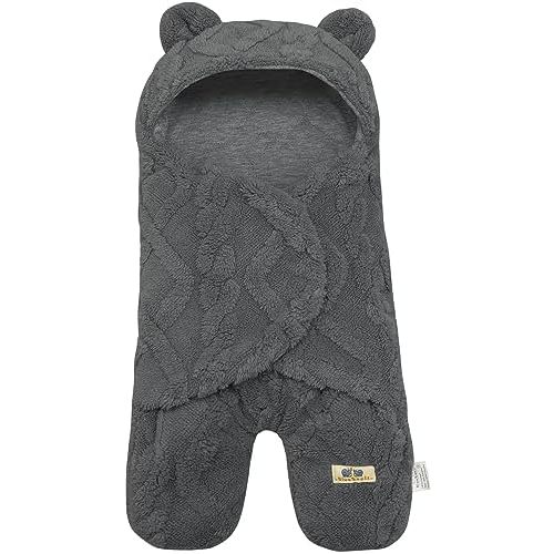 BlueSnail Comfortable Swaddling Blanket,Breathable and Soft Newborn Receiving Blanket (Grey)
