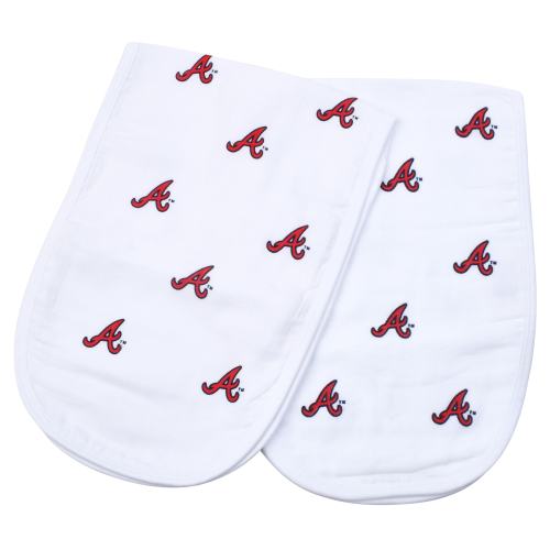 Atlanta Braves Three Little Anchors Infant 2-Pack Muslin Burp Cloth Set