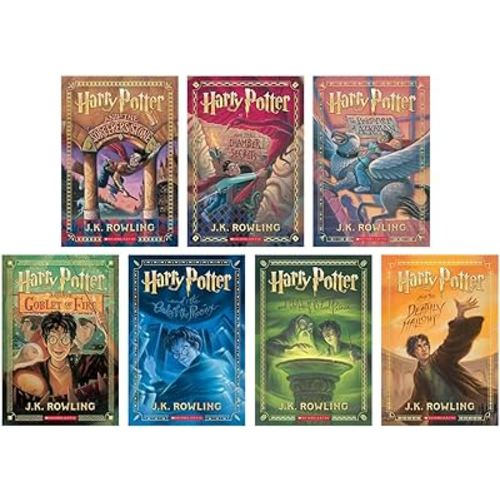 25 Year Anniversary Editon of Harry Potter Paperback Full Book Set Volumes 1-7 (Limited Edition, Original cover)
