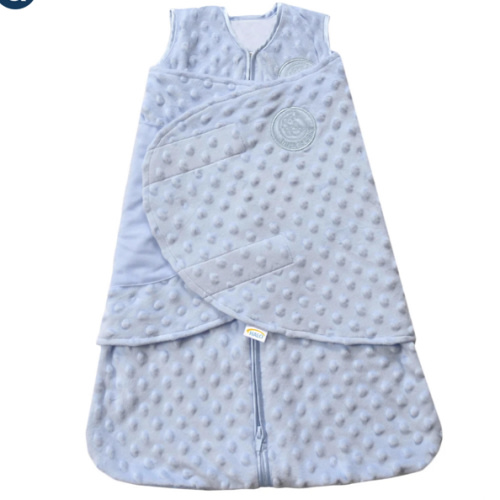 Blue Plushy Dot Velboa Swaddle| HALO