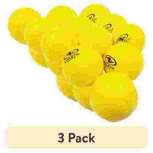 (3 pack) Athletic Works 9 in. Practice Foam Baseballs with Carrying Bag, Yellow, 6 Pack, 1.5 oz