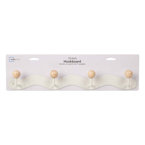 Mainstays 15" 4 Hook Children's White Metal Hookboard