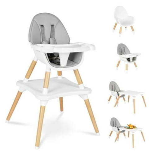 Gofirst 6 in 1 Convertible High Chair for Babies and Toddlers, Baby Chair Gray