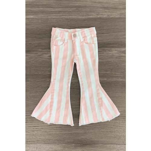 Striped Denim Flare Jeans