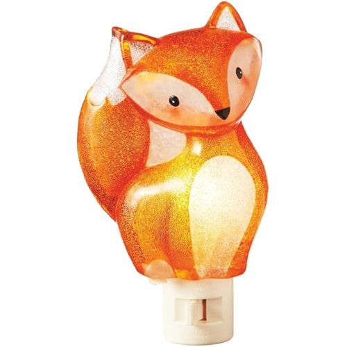 Sitting Woodland Fox Orange 3.5 x 6 Inch Acrylic Decorative Plug-In Wall Night Light