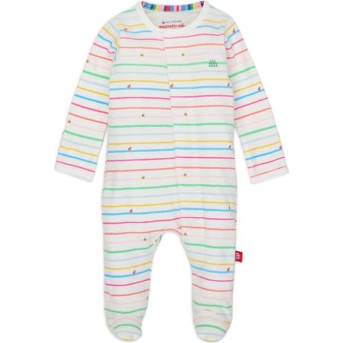 Rainbow Road Stripe Organic Cotton Footie, 0-3M