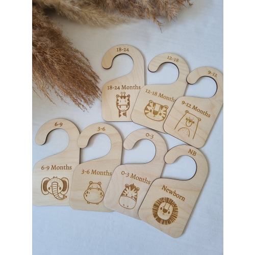 Baby wardrobe dividers, safari wardrobe dividers, safari nursery decor, baby wardrobe hangers, wardrobe organisers, safari baby gift