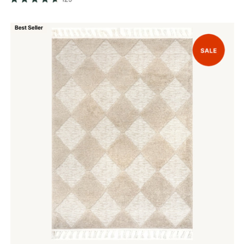 Aylin Diamond Tasseled Rug | Beige – Rugs USA
