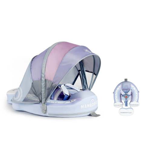 Mambobaby Pool Float Rainbow with Canopy and Tail