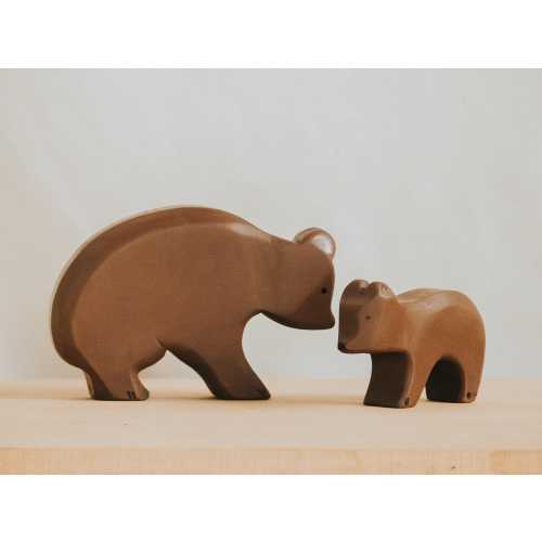 Wooden bear, Wooden animals, Bear family, Waldorf toys, Figure animal, Eco-Friendly Animal Toys, Gift for baby, Christmas gift.