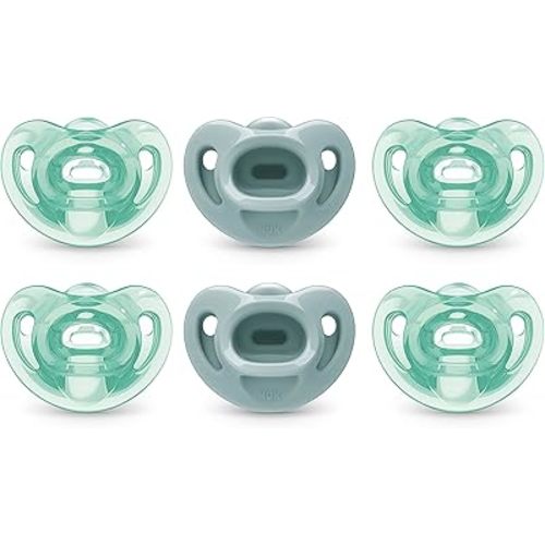 NUK Sensitive Orthodontic Pacifiers, 6-18 Months, 6 Pack, Green