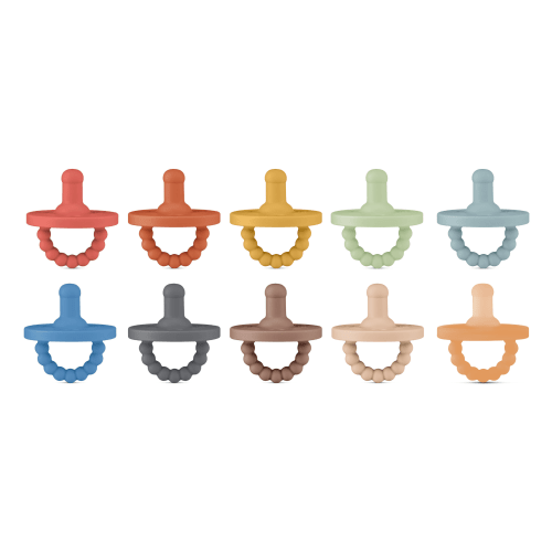 Cutie PAT Round (0-24m) Pacifier + Teether Value 10 Packs