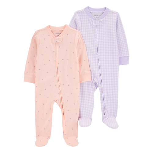 Baby 2-Pack Print 2-Way Zip Cotton Sleep & Play Pajamas - Carter's | Carter's