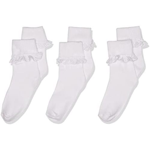 Jefferies Socks Girl's Eyelet Lace Socks 3 Pair Pack