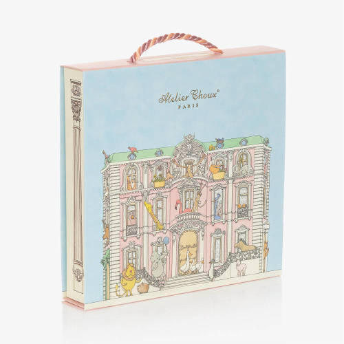 Atelier Choux Paris - Pink Toile De Jouy Cotton Swaddle (95cm) | Childrensalon