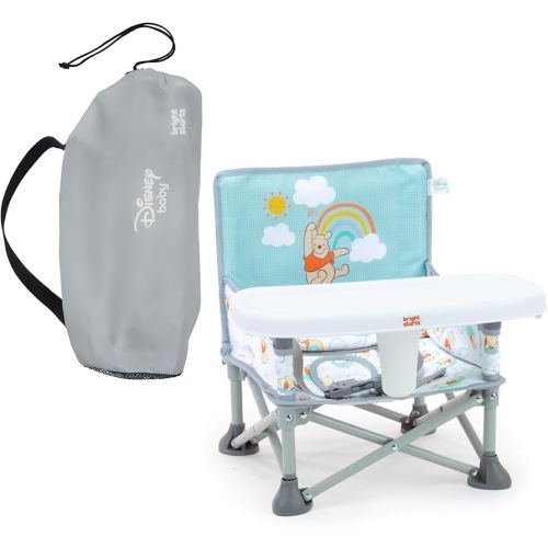 Bright Starts Disney Winnie The Pooh Pop 'N Sit Portable Booster, Indoor/Outdoor Use, Floor Seat with Feeding Tray, 6 Mos - 3 Yrs