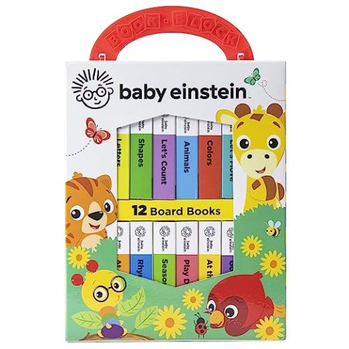 Baby Einstein - My First Library Board Book Block 12-Book Set - First Words, Alphabet, Numbers, and More! - PI Kids