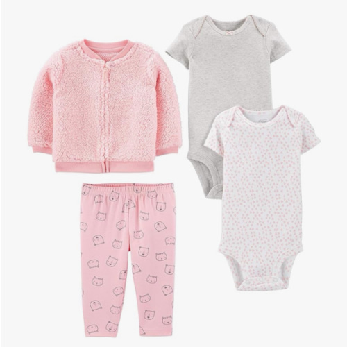 Simple Joys by Carter's Baby Girls' 4-Piece Jacket, Pant, and Bodysuit Set