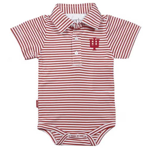 Indiana Hoosiers Baby Red Carson Short Sleeve One Piece Pol