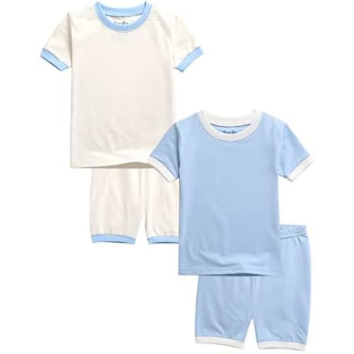 Vaenait Baby Toddler Solid Cotton Daily Short Summer Pajamas Pyjamas Sleepwear Set Macaron