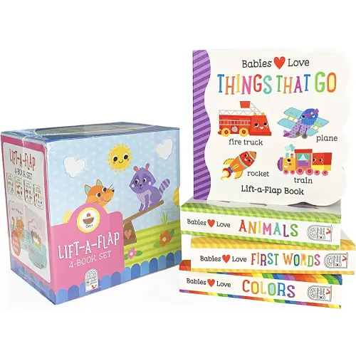 4 Pack Babies Love Learning Lift-a-Flap Boxed Set: First Words, Animals, Colors, and Things That Go (Chunky Lift a Flap)