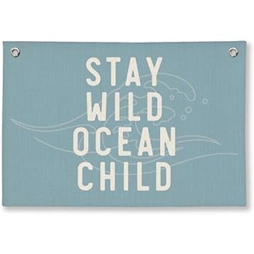 Ocean Room Decor Hanging Linen Banner, Boy Nursery Decor, Ocean Classroom Decor, Kids Bathroom Wall Art,Coastal Nursery Decor,20x30 Inch