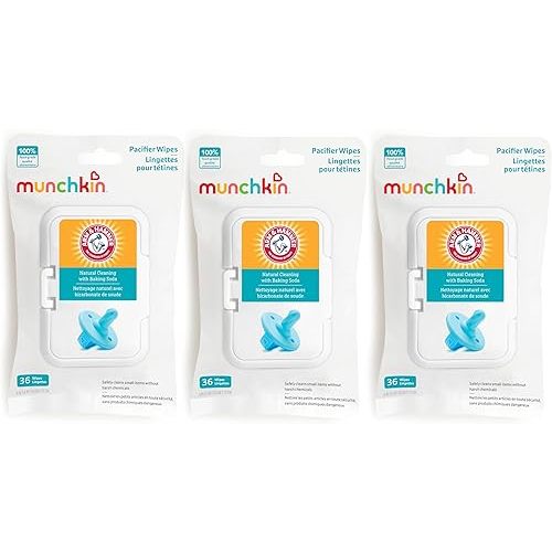 Munchkin® Arm & Hammer Pacifier Wipes 2 Pack 72 Wipes & 1 Pack 36 Wipes - Safely Clean Baby Bottles, Cups, Toys