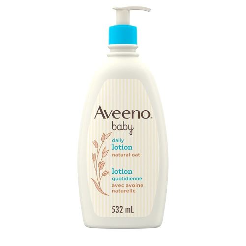 Aveeno Baby Lotion Daily Moisturizing - Natural Oat Formula for Sensitive Skin, 532mL - Gentle, Fragrance-Free Protection Body Lotion with up to 24-Hour hydration - Pediatrician-Recommended Brand