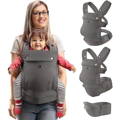 Baby Carriers, Baby Carrier with Hip Seat, 3 in 1 Baby Carrier Newborn to Toddler, 3-36 Month Baby Sling, Adjustable Detachable Baby Hip Seat, Enhanced Lumbar Support, Ideal for Hands-Free Parenting