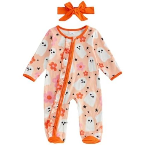 Kuriozud Newborn Baby Girl Clothes Footie Romper Infant Sleeper Outfit