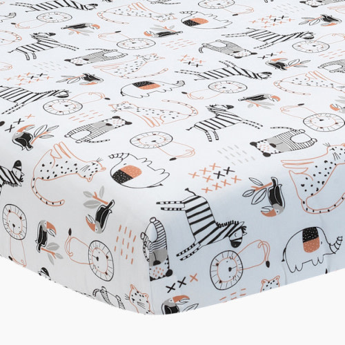 Lambs & Ivy Cotton Fitted Crib Sheet - Patchwork Jungle