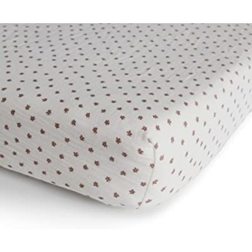 mushie Extra Soft Muslin Fitted MINI Crib Sheet | 24"x 38" (Bloom)