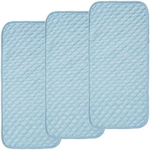 BlueSnail Quilted Thicker Waterproof Changing Pad Liners, 3 Count (Blue)