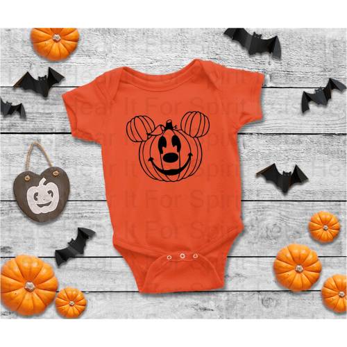 Mickey Mouse Pumpkin Shirt or Bodysuit, Mickey Pumpkin Shirt, Disney Halloween Shirt, Mickey Pumpkin Halloween Tshirt, Disney Baby Halloween Size: NB