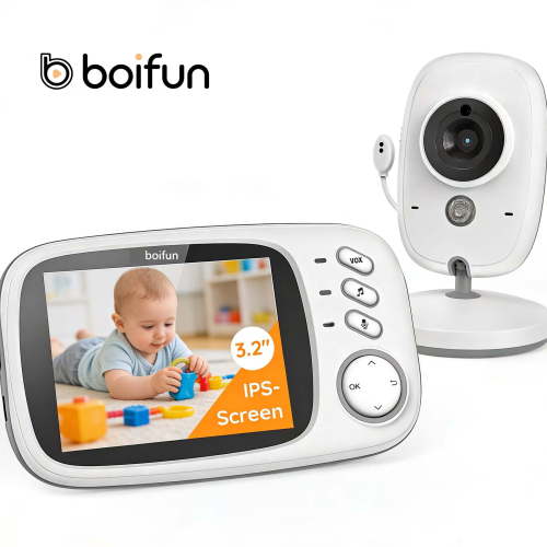 Free Shipping! BOIFUN Baby Monitor with Camera and Audio, 3.2-inch HD Screen, Night Vision, Secure 2.4GHz Connection