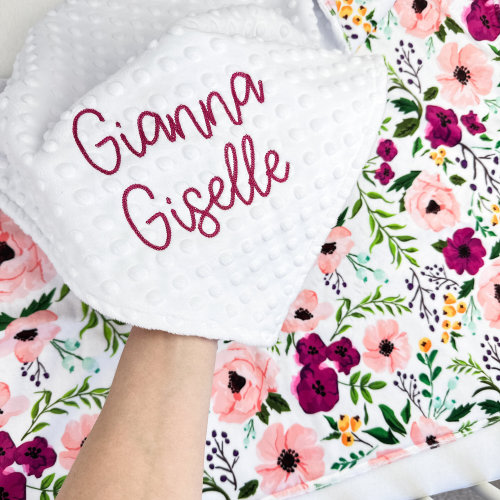 Personalized Baby Girl Blanket - Baby Shower Gift - Custom Baby Girl Blanket - Minky Baby Blanket