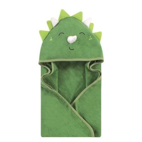Hudson Baby Infant Boys Cotton Animal Face Hooded Towel, Dinosaur, One Size