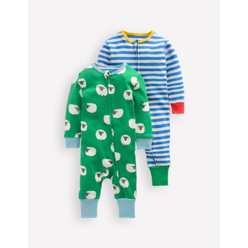 Twin Pack Rompers-Sapling Green Sheep | Boden USA