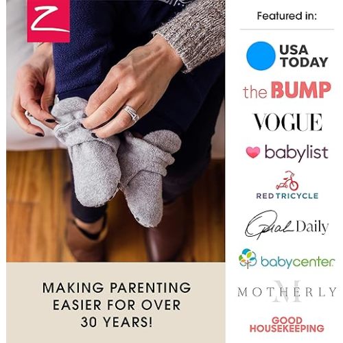 Zutano Unisex Fleece Baby Booties, Two Snap Closure, Newborn to 24 Months