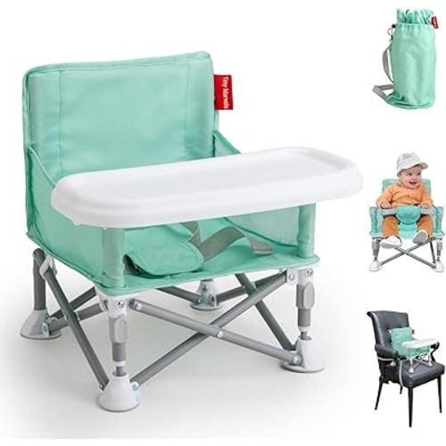 Portable 3-in-1 Baby Booster Seat – Cozy Floor Seat, Feeding Seat with Tray, Toddler Booster – Compact, Foldable, Safe with Child Safety Belt Carry Bag – Perfect for Travel & Family Time